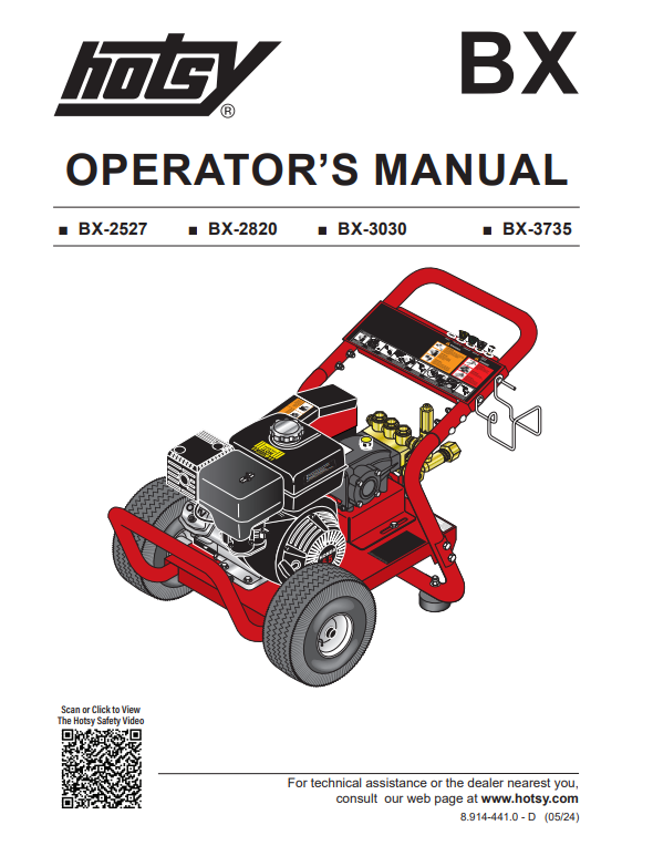 Hotsy BX/BXA Series Manual