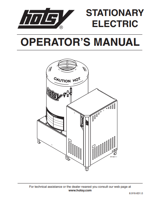 Hotsy 1800 Series Operators Manual