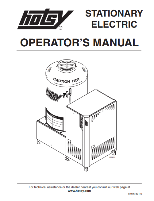 Hotsy 5700 series operators manual