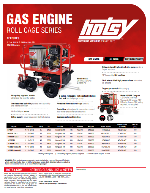 Gas Engine Roll Cage Series