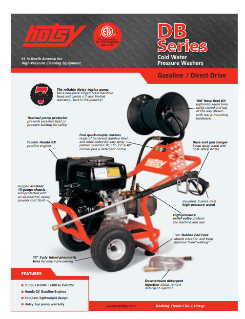 Hotsy DB Series Product Sheet